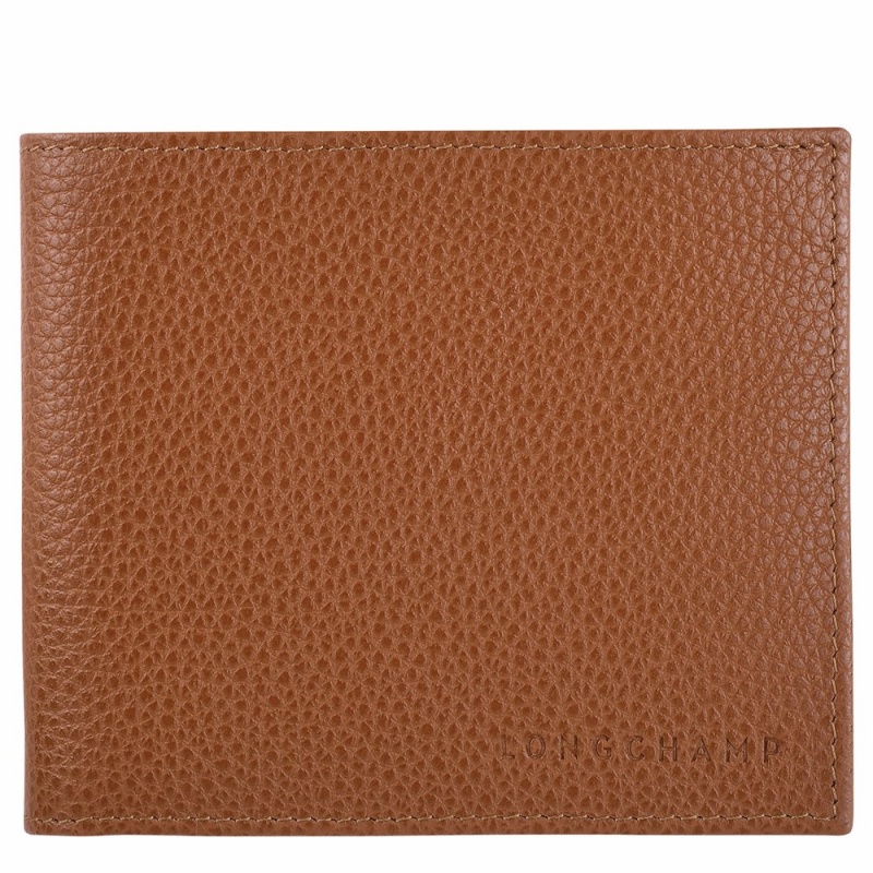 Brown Longchamp Le Foulonne Women's Wallets